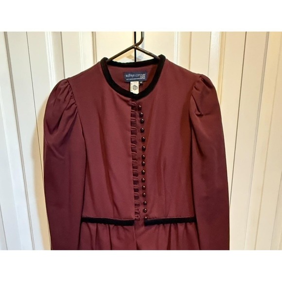 Frontpoint Dresses & Skirts - Kathryn Conover vintage‎ pure wool dress button front, Victorian , Prairie 10